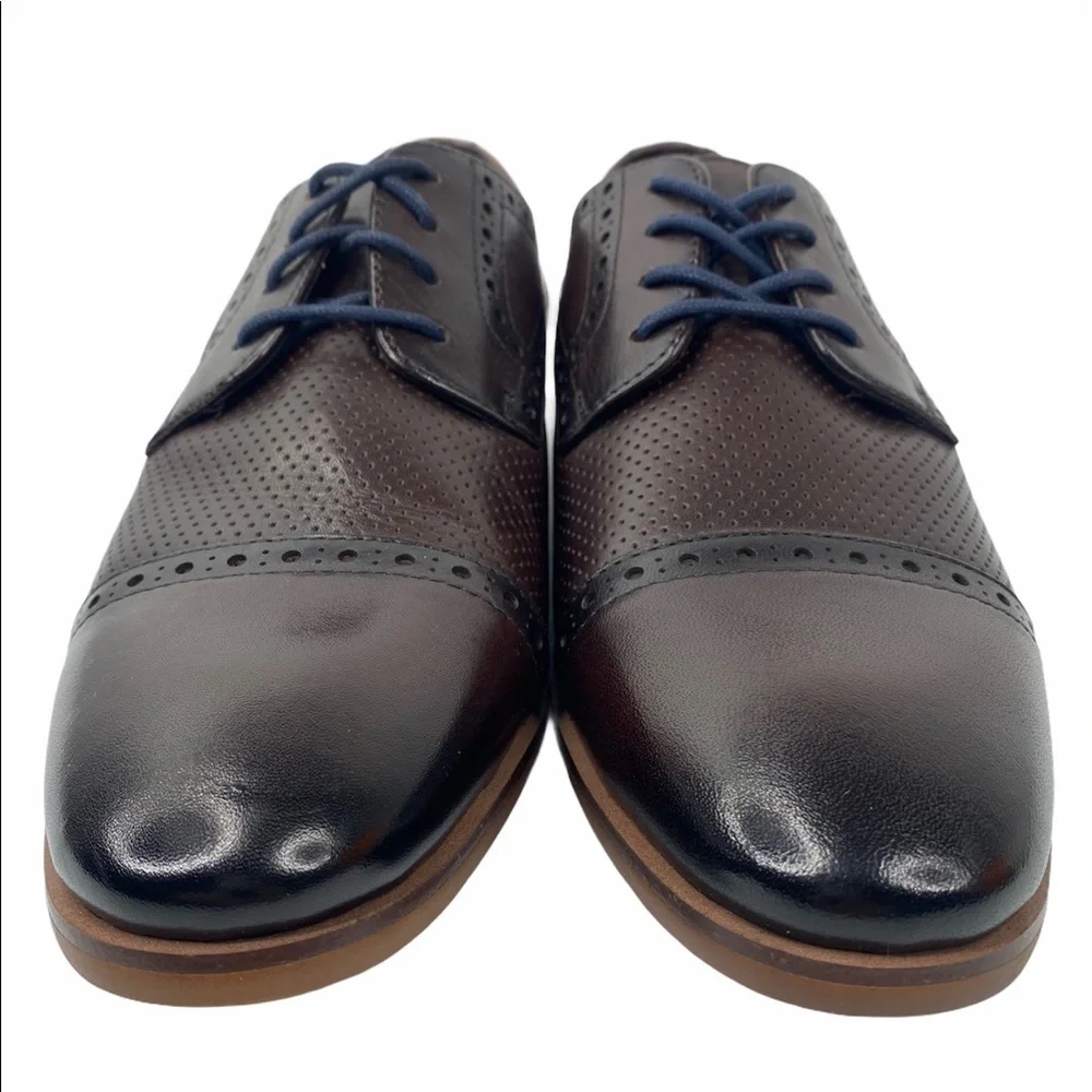 Tallia Vito Cap Toe Lace-Up Brown Oxford Shoes